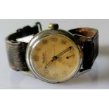 A Rotary Super-Sports wristwatch with subsidiary seconds dial, Arabic numerals, cream dial,
