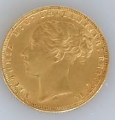 A Victorian gold full sovereign, 1876