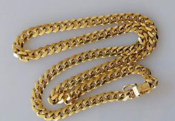 A 9ct yellow gold curb link neck chain, 50 cm, hallmarked, 35.11g