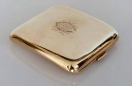 A late Victorian 9ct gold cigarette case with monogram, by Cohen & Charles, marks rubbed, 8.5 x 9.