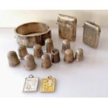 A selection of ten silver thimbles: two by Charles Horner, Chester, two by Henry Griffith & Sons