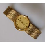 An Omega De Ville 9ct gold manual gentleman's mesh bracelet watch, c.1971, movement no. 33434145,