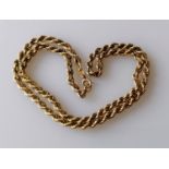 An Italian 9ct yellow gold neck chain, import marks, 42 cm, 11g