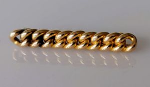 A gold brooch with weave design, stamped 15, 42mm, 4.67g