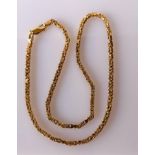 A 9ct yellow gold Byzantine neck chain with lobster clasp, import marks, 38 cm, 14g