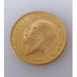 A George V gold half sovereign, 1913