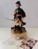 A Royal Doulton figure of the Duke of Wellington HN 3432, 398/1500 edition, on a circular gilded