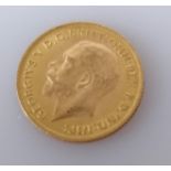 A George V gold half sovereign, 1914