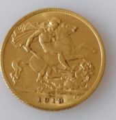 A George V gold half-sovereign, 1913