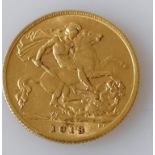 A George V gold half-sovereign, 1913