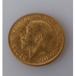 A George V gold half sovereign, 1912