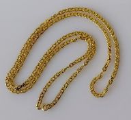 A gold figure-of-eight link neck chain, 64 cm, unmarked, tests for 18ct gold, 20.47g