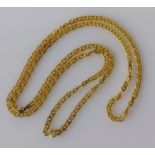 A gold figure-of-eight link neck chain, 64 cm, unmarked, tests for 18ct gold, 20.47g