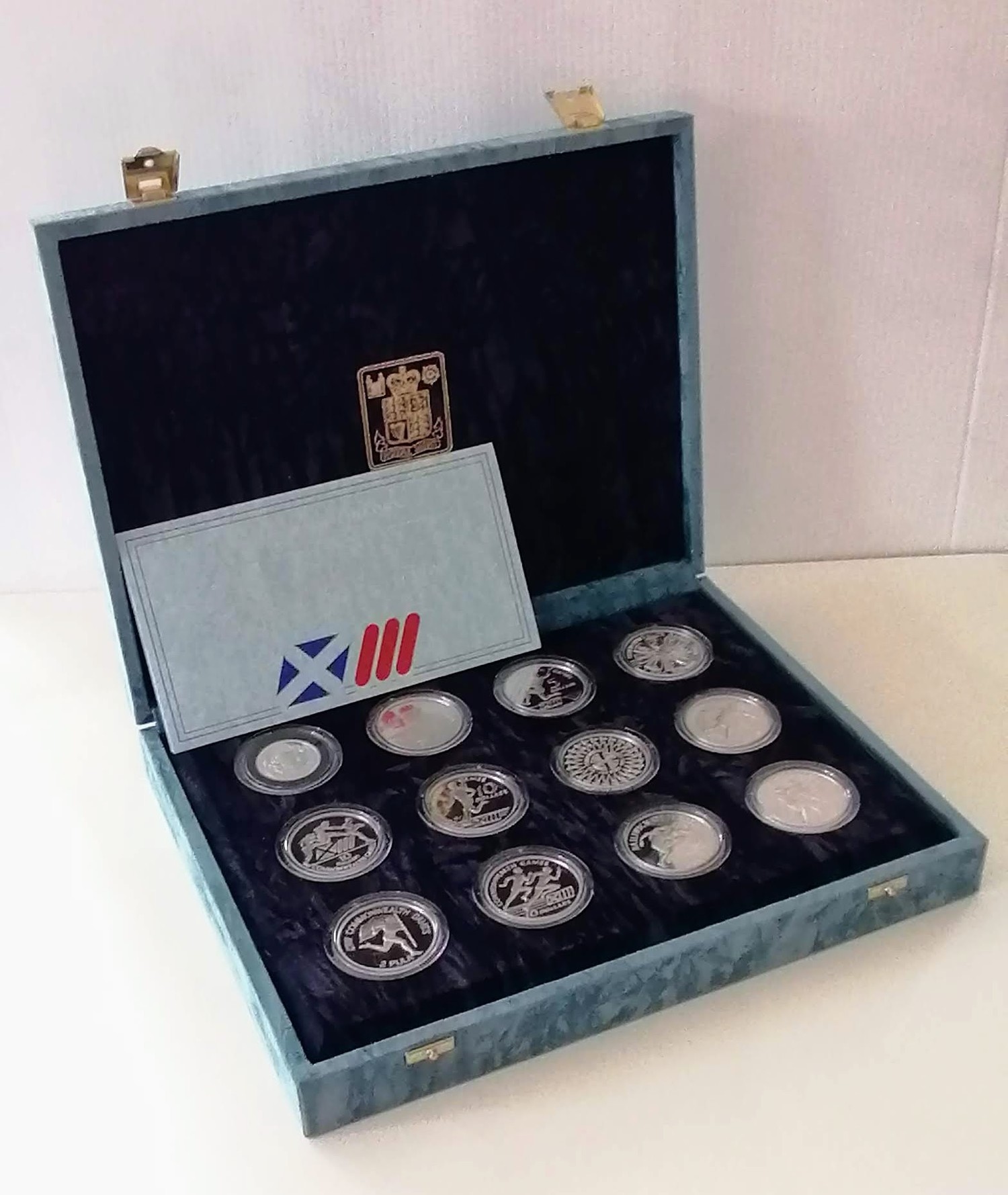 A Commonwealth Games 1986 Silver Proof Collection issued by The Royal Mint, in felt-lined deluxe