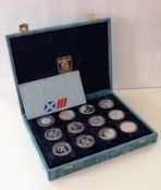 A Commonwealth Games 1986 Silver Proof Collection issued by The Royal Mint, in felt-lined deluxe