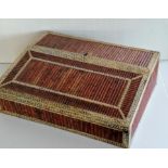 A 19th century Anglo-Indian Vizagapatam and porcupine quill writing slope with hinged cover and