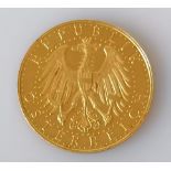An Austrian 1929 First Republic 100 schilling gold coin, 23.56g