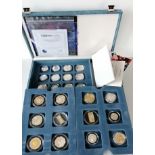 A Royal Mint The Masterpiece Millennium Collection Silver Proof Coin set, 24 coins from commonwealth