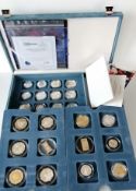 A Royal Mint The Masterpiece Millennium Collection Silver Proof Coin set, 24 coins from commonwealth