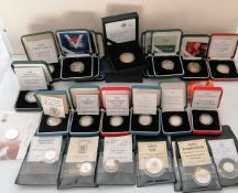 A selection of cased silver £2 commemorative coins to include: London 1908 4th Olympiad; 60th
