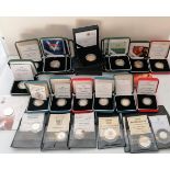 A selection of cased silver £2 commemorative coins to include: London 1908 4th Olympiad; 60th