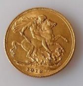 A George V gold full-sovereign, 1913