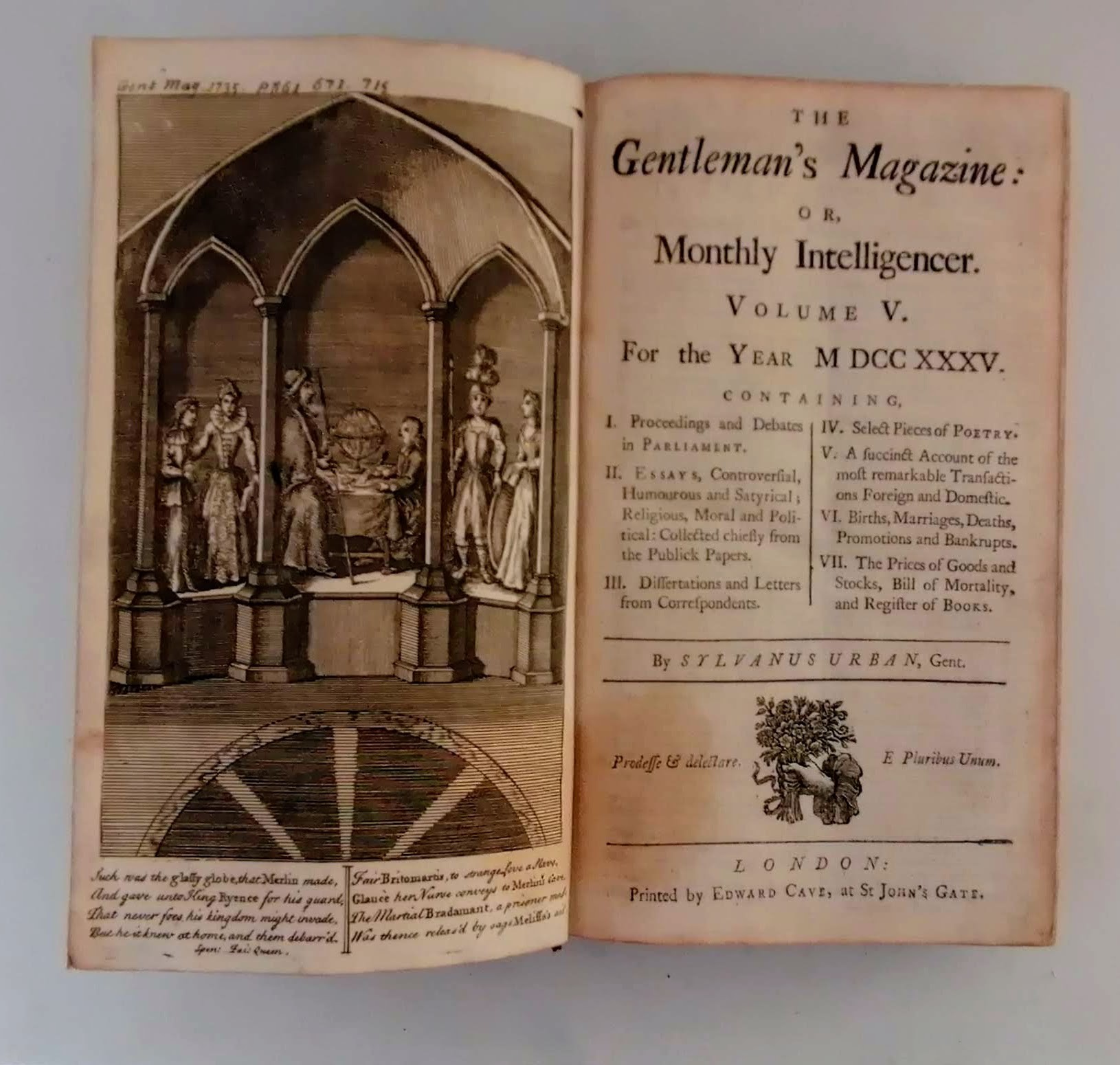 The Gentleman´s Magazine: or, Monthly Intelligencer. Volume V. for the year 1735, printed by - Image 2 of 7