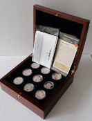 A cased Westminster Route To Victory Silver Proof Poppy 17 (one missing) x £5 Coin Collection