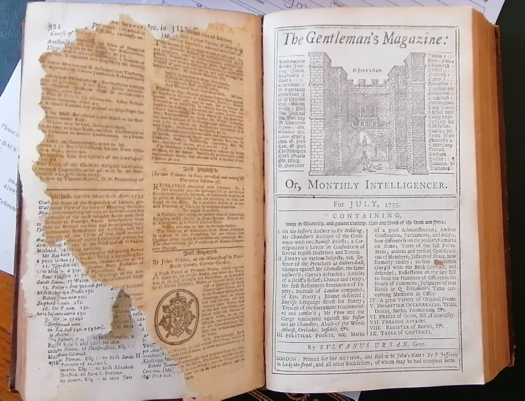 The Gentleman´s Magazine: or, Monthly Intelligencer. Volume V. for the year 1735, printed by - Image 5 of 7