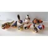 A Royal Crown Derby paperweight Woodland Pheasant, Nuthatch, Fairy Wren, Coal Tit, Great Tit, Robin,
