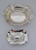 A Victorian silver embossed pin tray of oblong form, vacant cartouche, by John Aldwinckle & Thomas