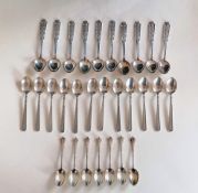 A set of 10 silver coffee or mocha spoon with pierced decoration by Ceson, Gothenburg; another set