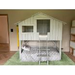 A Mathy by Bols treehouse bunk bed in MDF and pine in good condition, with mattress, some scuffs (