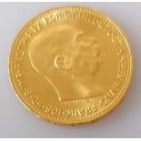 A 1915 Austrian 20 Corona gold coin restrike, 6.77g