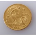 A George V gold half sovereign, 1914