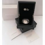 A 2017 Royal Mint limited edition Platinum Wedding Anniversary silver £10 5oz coin with CoA no. 0556