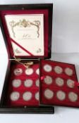 A Royal Mint Queen Elizabeth II 40th Anniversary Coronation Crown Collection set, in fitted box with