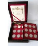 A Royal Mint Queen Elizabeth II 40th Anniversary Coronation Crown Collection set, in fitted box with