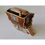 A Royal Crown Derby Ledge Wagon Gypsy Caravan, no.16/1250, exclusive to Govier's of Sidmouth, as new