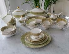 A Royal Doulton sixty-four piece English Renaissance, H.4972 part dinner and tea service comprising: