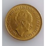 A 10 Guilders (Gulden) Netherlands Wilhelmina gold (.900) coin, 1932, 6.7g