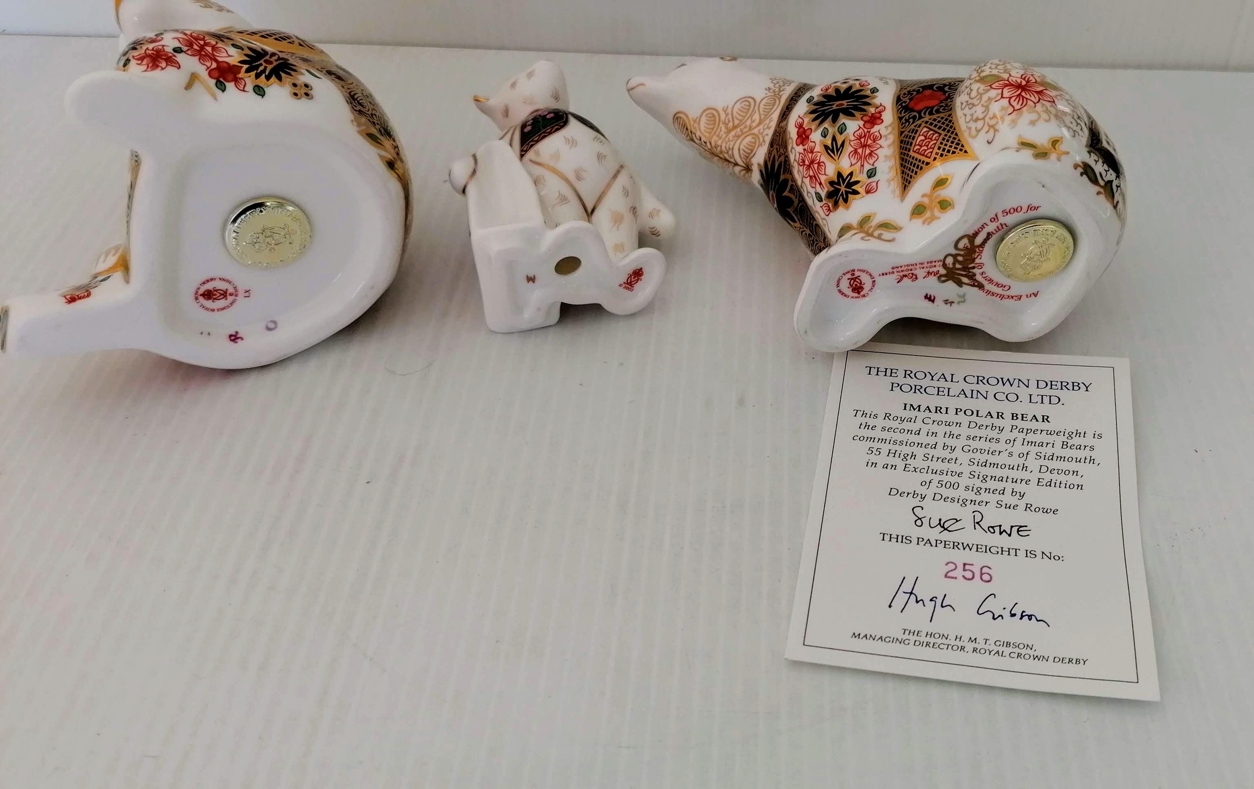 Royal Crown Derby figures, Old Imari Honey Bear, Mini Teddy Bear and Old Imari Polar Bear with - Image 2 of 2