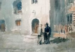 Roland Batchelor, RWS (1889-1990), SQUARE IN STRASBOURG, watercolour, framed
