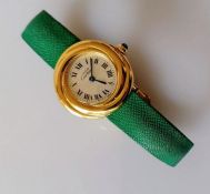 A Cartier lady's Trinity Vermeil gold plated silver quartz wristwatch, ref. 2735