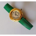 A Cartier lady's Trinity Vermeil gold plated silver quartz wristwatch, ref. 2735