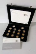 Royal Mint One Pound Coin, 25th Anniversary Silver Proof Collection 2008, 14 coins
