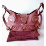 A Mulberry shoulder bag in tobacco leather with adjustable leather strap, top buckle strap with mag