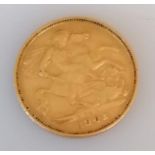 A Victorian gold half sovereign, 1901