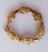 A gold pierced bracelet, hallmarked 585, 16 cm, 16g