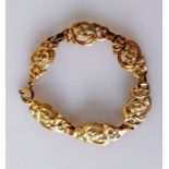 A gold pierced bracelet, hallmarked 585, 16 cm, 16g